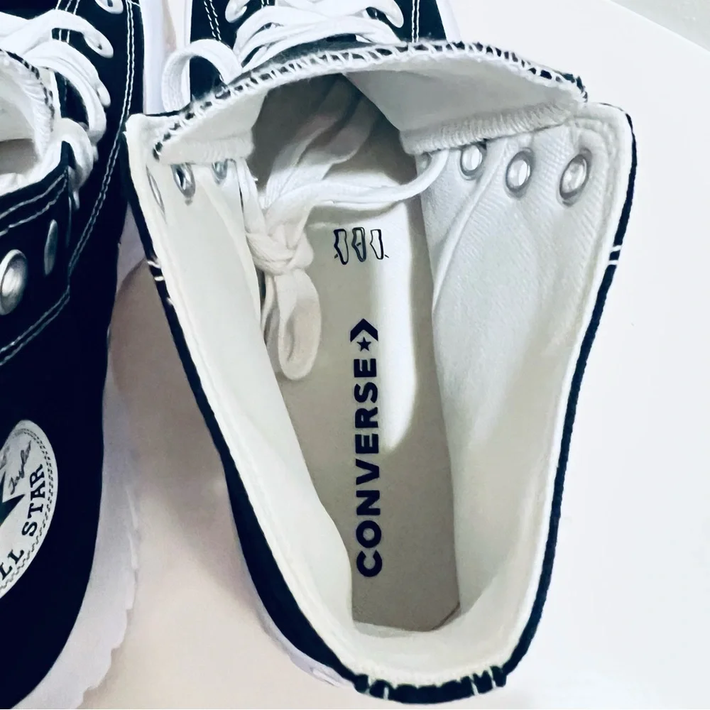 Converse All Star Unisex Lugged 2.0 High Top Black Sneakers Sz M 6.5 W 8.5 NEW - Picture 11 of 12